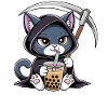 Sensenmann Anime Katze Kirschblüte