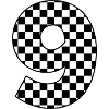 Number 9 checkered