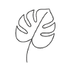 Minimal Monstera Line Art