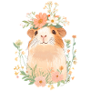 Cochon d’Inde avec des fleurs
