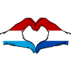 Luxembourg Hollande drapeau main coeur