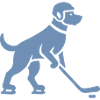 Dog Hockey Player Silhouette