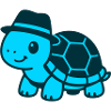 Running turtle with hat