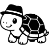Cute turtle with hat