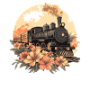 Nostalgic Train with Flowers