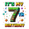 7th Birthday Kids Pixel