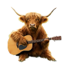 Highland cow guitar