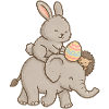 Hase reitet Elefant – Süßes Tierfreundschaft