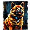 Akita Dog Portrait