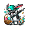 Stylish bunny with Easter basket