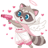 Cupid Raccoon Angel with Wings