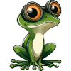 A cute frog with glasses
