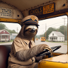 Sloth school bus tramp