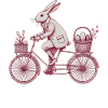 Easter Bunny Bicycle Retro Style