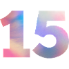 Bunte Zahl 15
