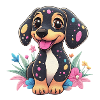 Adorable Dachshund Embroidery style