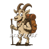 Bergziege mit Rucksack – lustiges wandershirt