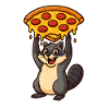 Raccoon carrying Pizza