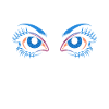 Fascinating blue-eyed eyes illustration with