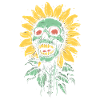 Zombie Sonnenblume Totenkopf Horror