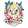 Tropical skull with flowers