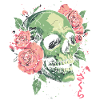 Skull with roses & Japanese style