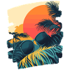 Summer Palm Tree Sunset