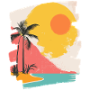 Summer Palm Tree Sunset