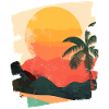 Sommer Palme Sonnenuntergang