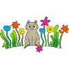 Katze mit einer blume
