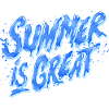 Summer is Great (lettering, blue)