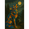 Wolf howls at the moon