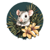 Jungle Mouse with Flower