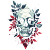 Geometric skull with leaves