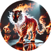 Feuertiger im Flammenwald