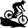 Downhill Biker Outline