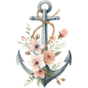 Anker mit Blumenranke
