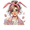 Fröhliches Ostern Mädchen Mit Hasenohren