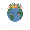 Smiling Floral Earth