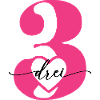Digit Three 3 with Heart