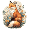 Fuchs mit Blumen