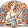 Pizza Maker Art Nouveau Lækker Pizza Gave