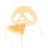 Panda eats pizza