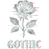 Gothic Rose with Glitch Effect