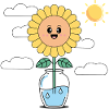 SunflowerInWaterVase