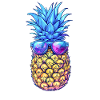 Stylish pineapple with sunglasses