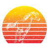 Horse Motif Retro Sunset