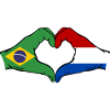 Brazilië Holland Vlag Hand Hart Vorm