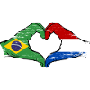 Brazilië Holland Vlag Hand Hart Vorm Gebruikt