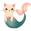 Chat sirène mignon